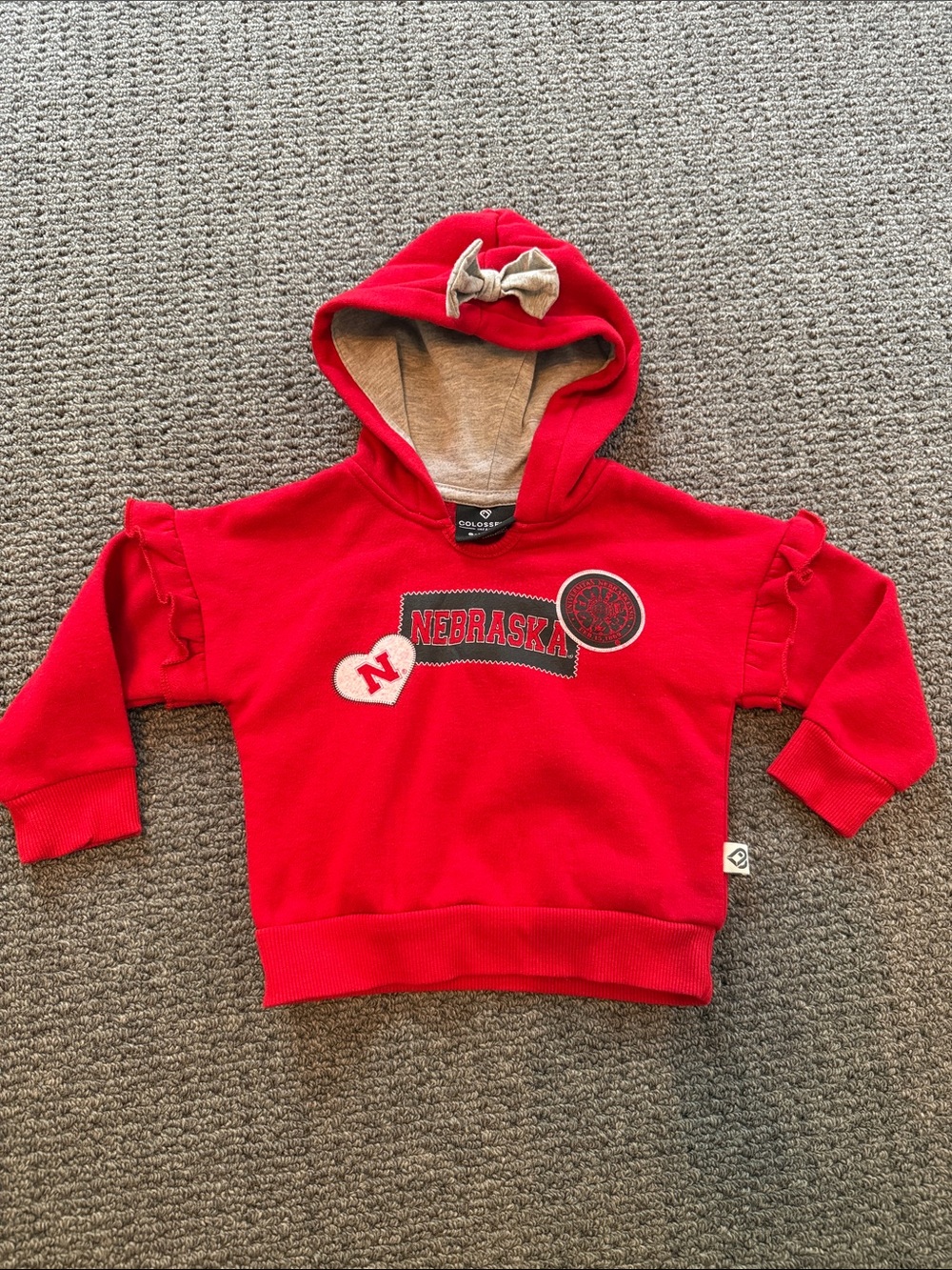 Toddler Girl Nebraska Huskers Hoodie | Colosseum | Size 6-12 heart sweatshirt